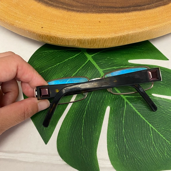 D&G Dolce & Gabbana Maroon Square Stud Eyeglasses - Picture 4 of 9